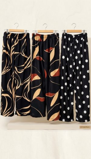 Calça pantalona estampada